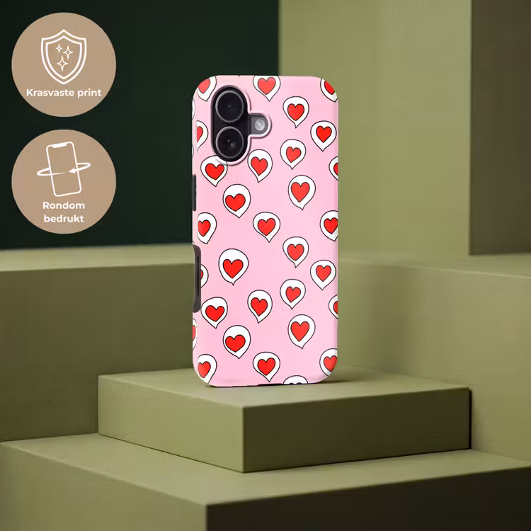 Hartjes - Patroon - Rood Toughcase MagSafe Apple iPhone 17 klein 1017 -USP_PrintM_NL