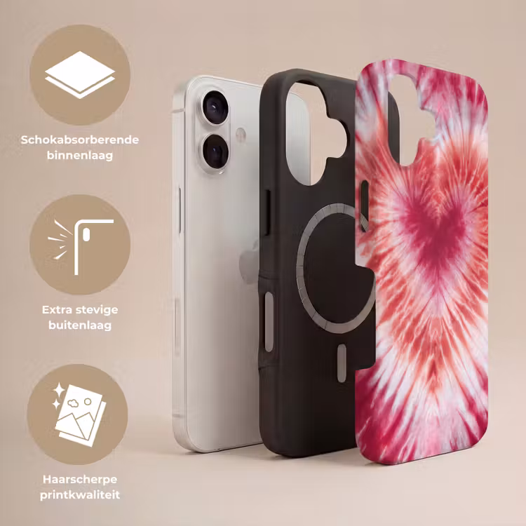 Hartvorm - Roze - Tie dye Toughcase MagSafe Apple iPhone 17 klein -USP_Lagen_NL