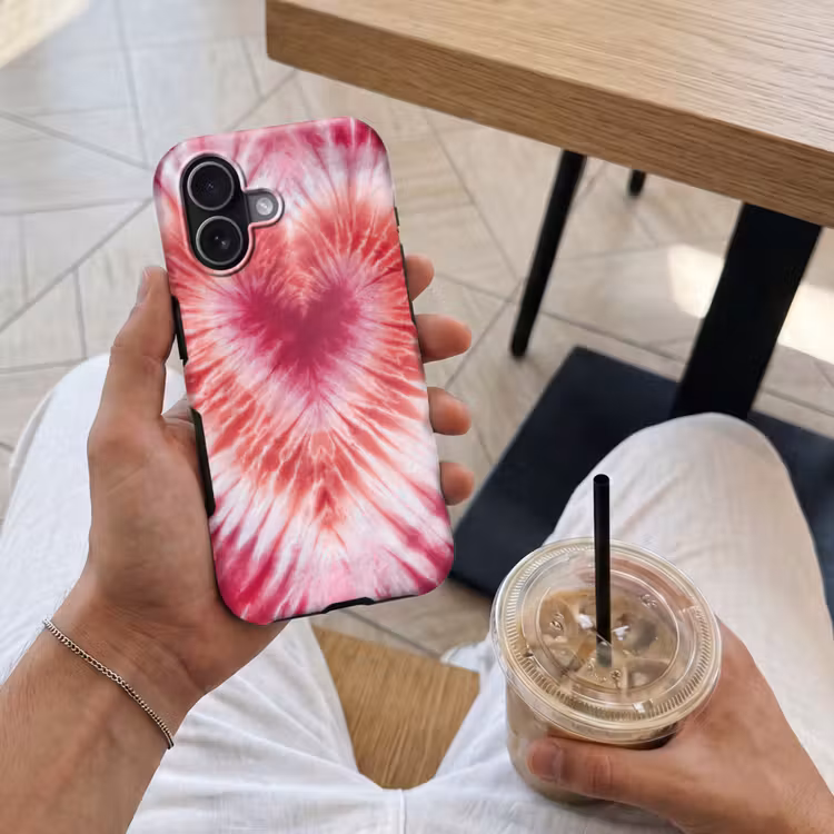 Hartvorm - Roze - Tie dye Toughcase MagSafe Apple iPhone 17 klein -Sfeer1M