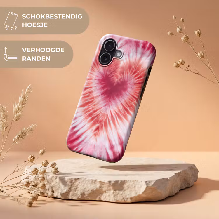 Hartvorm - Roze - Tie dye Toughcase MagSafe Apple iPhone 17 klein -USP_RandenV_NL
