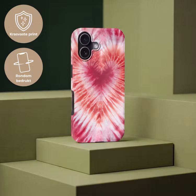 Hartvorm - Roze - Tie dye Toughcase MagSafe Apple iPhone 17 klein -USP_PrintM_NL