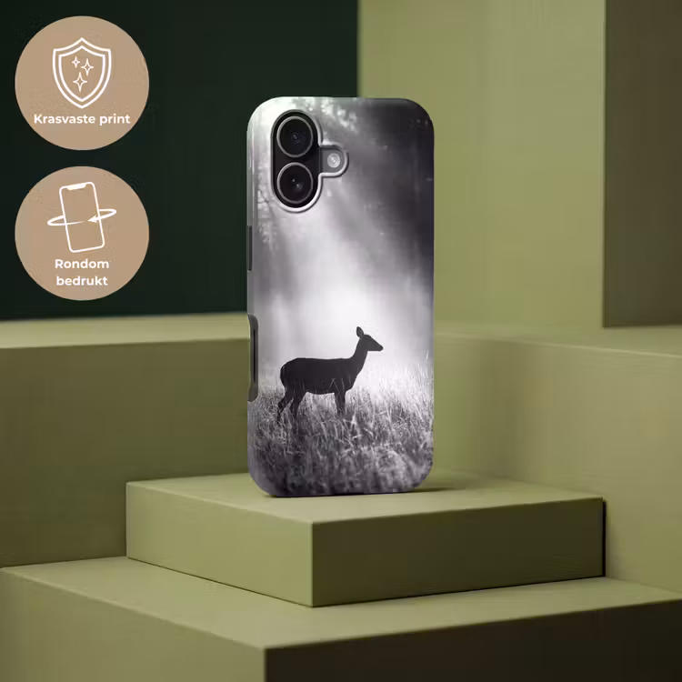 Hert - Bos - Zonnestralen - Zwart-wit - Natuur Toughcase MagSafe Apple iPhone 17 klein -USP_PrintM_NL