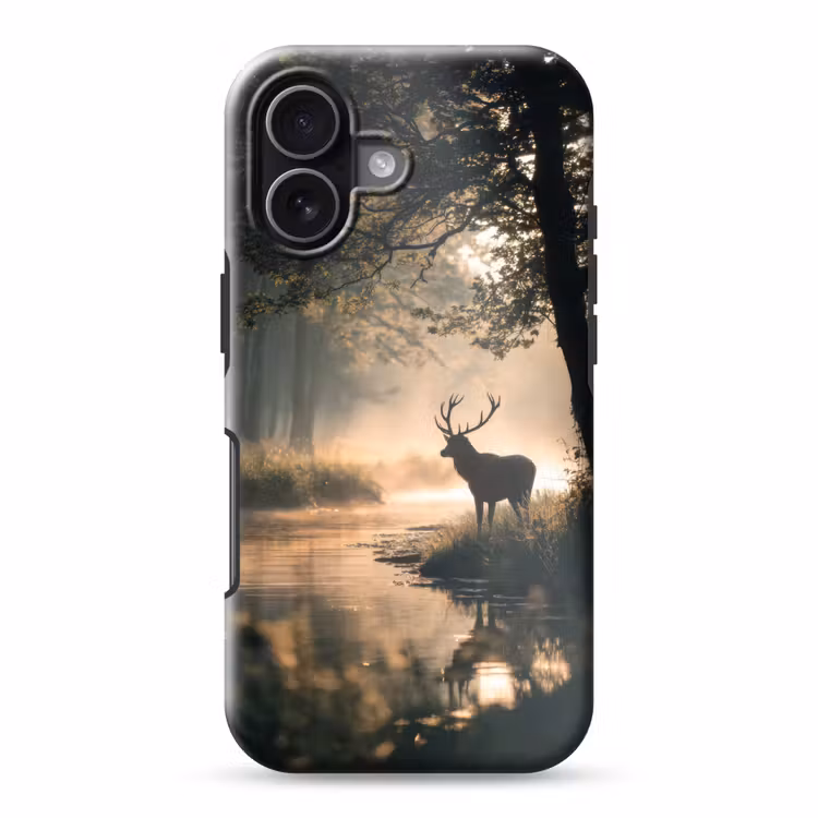 Hert - Bosbeek - Mystiek Toughcase MagSafe Apple iPhone 17 klein -3d
