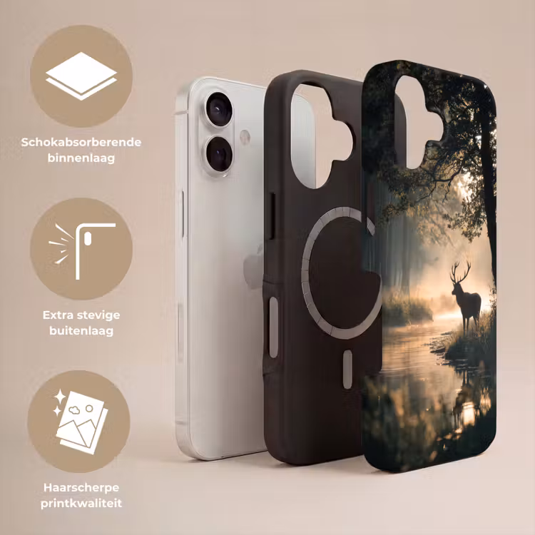 Hert - Bosbeek - Mystiek Toughcase MagSafe Apple iPhone 17 klein -USP_Lagen_NL