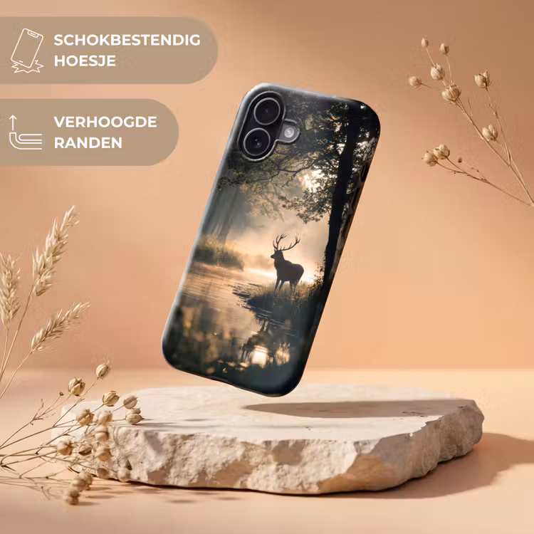 Hert - Bosbeek - Mystiek Toughcase MagSafe Apple iPhone 17 klein -USP_RandenV_NL