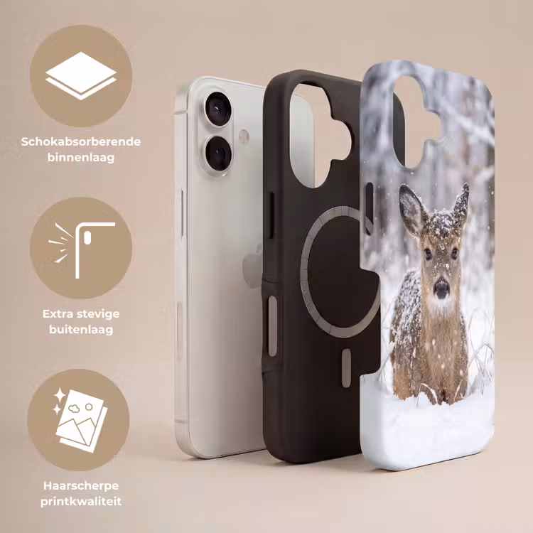 Hert - Sneeuw - Bos - Dieren - Vertederend Toughcase MagSafe Apple iPhone 17 klein -USP_Lagen_NL