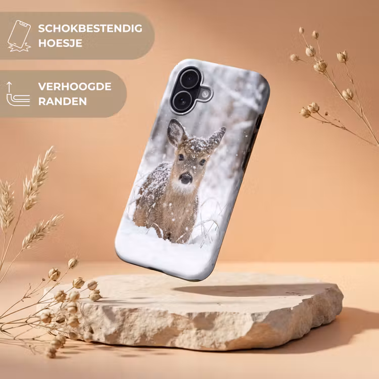 Hert - Sneeuw - Bos - Dieren - Vertederend Toughcase MagSafe Apple iPhone 17 klein -USP_RandenV_NL