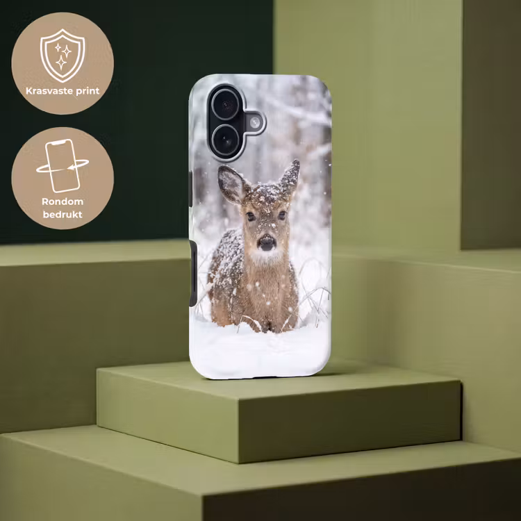 Hert - Sneeuw - Bos - Dieren - Vertederend Toughcase MagSafe Apple iPhone 17 klein -USP_PrintM_NL