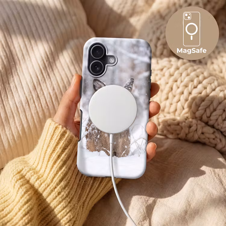 Hert - Sneeuw - Bos - Dieren - Vertederend Toughcase MagSafe Apple iPhone 17 klein -USP_MagsafeV