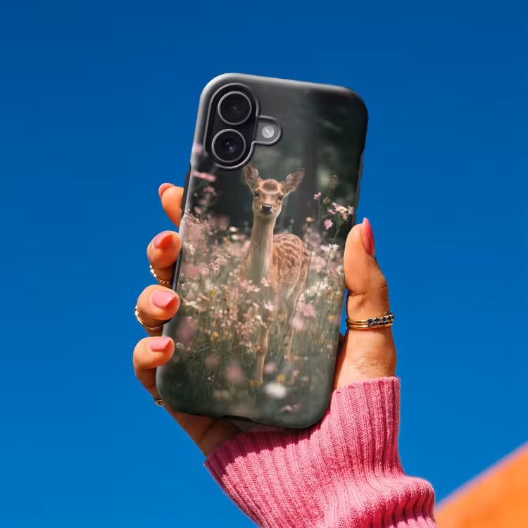 Hert - Wilde bloemen - Bos Toughcase MagSafe Apple iPhone 17 klein -Sfeer1V