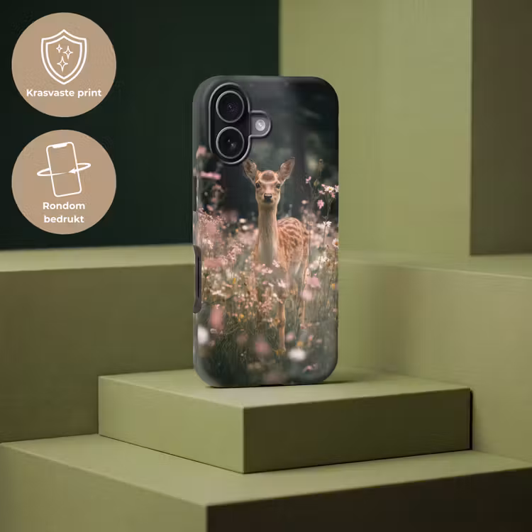 Hert - Wilde bloemen - Bos Toughcase MagSafe Apple iPhone 17 klein -USP_PrintM_NL