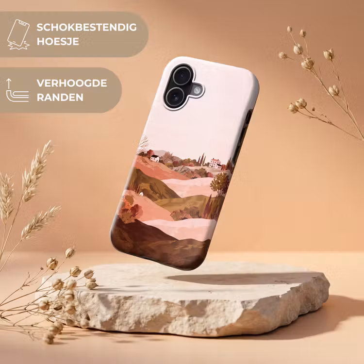 Heuvellandschap - Grafisch - Terracotta Toughcase MagSafe Apple iPhone 17 klein -USP_RandenV_NL