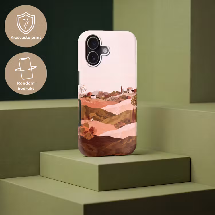 Heuvellandschap - Grafisch - Terracotta Toughcase MagSafe Apple iPhone 17 klein -USP_PrintM_NL