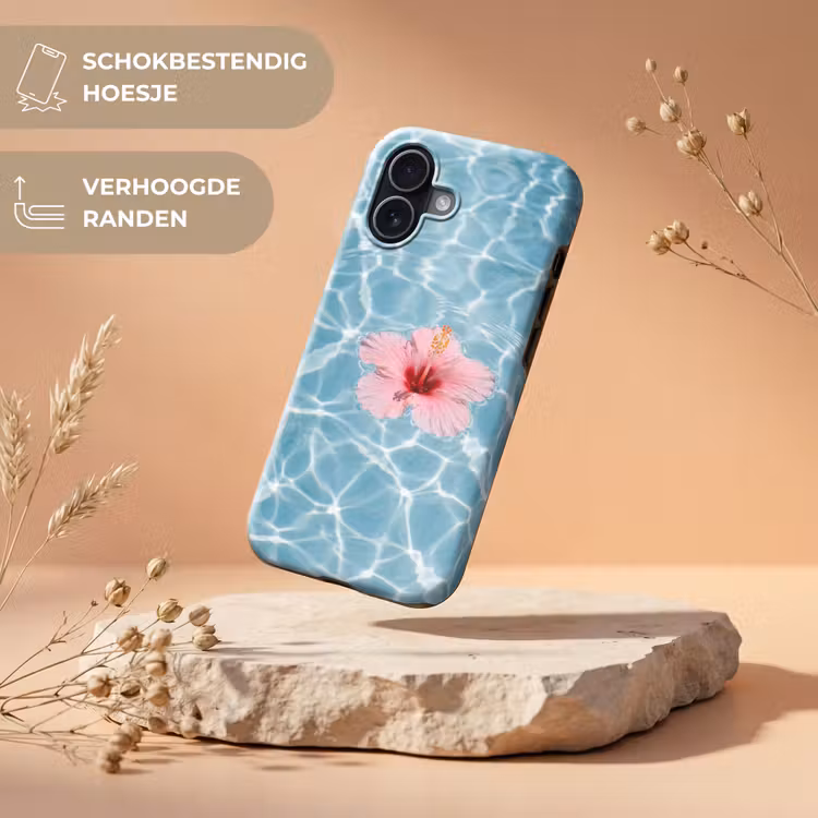 Hibiscus - Water - Roze Toughcase MagSafe Apple iPhone 17 klein -USP_RandenV_NL