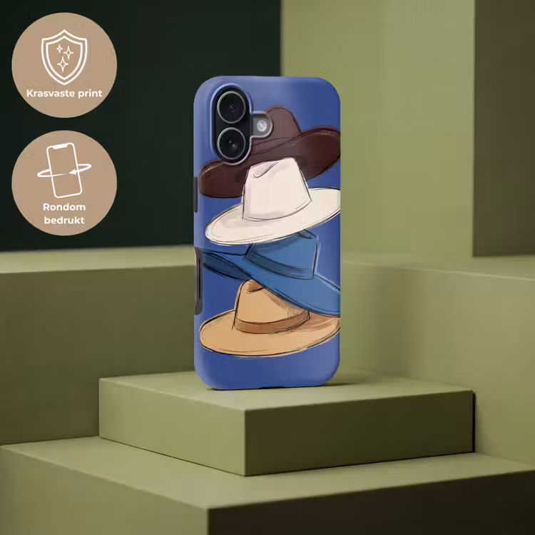 Hoeden - Gestapeld - Mode - Kleurrijk - Illustratie Toughcase MagSafe Apple iPhone 17 klein -USP_PrintM_NL