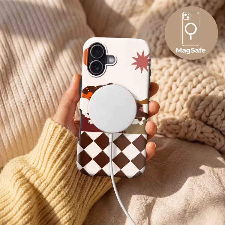 Hond - Abstract - Dieren - Modern - Bruin Toughcase MagSafe Apple iPhone 17 klein -USP_MagsafeV