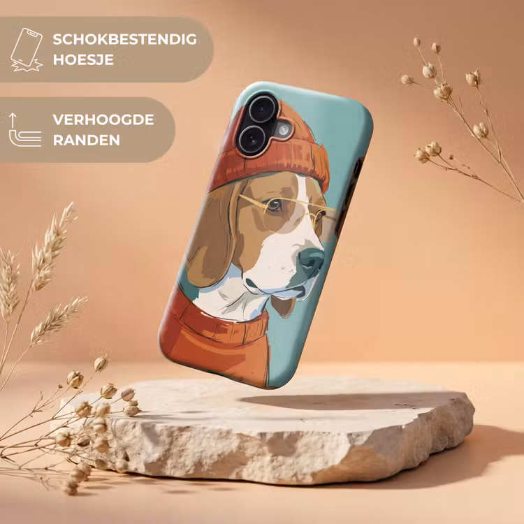 Hond - Beanie - Zonnebril - Dieren - Modern Toughcase MagSafe Apple iPhone 17 klein -USP_RandenV_NL