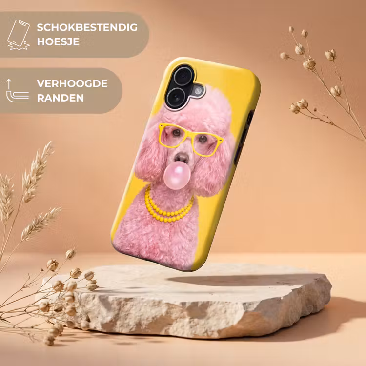 Hond - Kauwgum - Dieren - Modern - Roze Toughcase MagSafe Apple iPhone 17 klein -USP_RandenV_NL