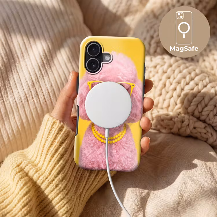 Hond - Kauwgum - Dieren - Modern - Roze Toughcase MagSafe Apple iPhone 17 klein -USP_MagsafeV