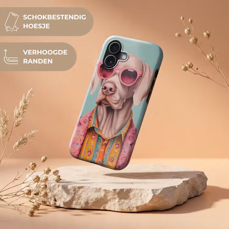 Hond - Overhemd - Bloemen - Bril Toughcase MagSafe Apple iPhone 17 klein -USP_RandenV_NL