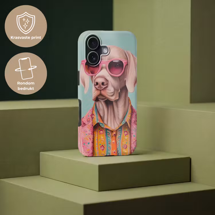 Hond - Overhemd - Bloemen - Bril Toughcase MagSafe Apple iPhone 17 klein -USP_PrintM_NL