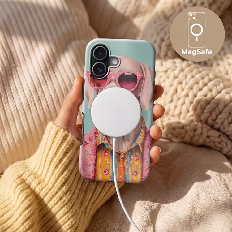 Hond - Overhemd - Bloemen - Bril Toughcase MagSafe Apple iPhone 17 klein -USP_MagsafeV