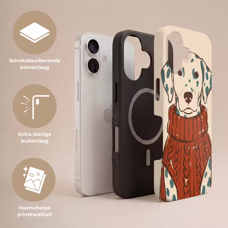 Hond - Trui - Winter - Dieren - Rood Toughcase MagSafe Apple iPhone 17 klein -USP_Lagen_NL