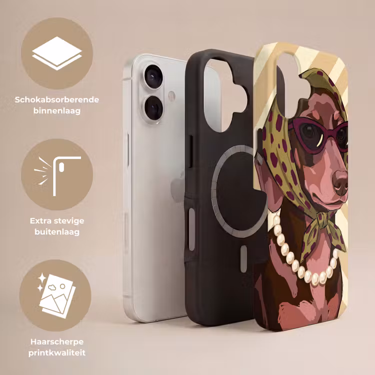 Hond - Zonnebril - Hoofddoek - Dieren - Modern Toughcase MagSafe Apple iPhone 17 klein -USP_Lagen_NL