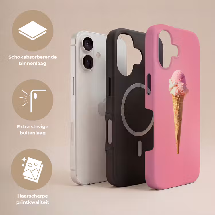 Hoorntje - Schepijs - Roze Toughcase MagSafe Apple iPhone 17 klein -USP_Lagen_NL