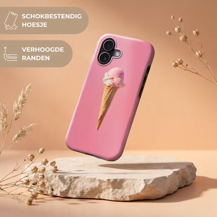 Hoorntje - Schepijs - Roze Toughcase MagSafe Apple iPhone 17 klein -USP_RandenV_NL