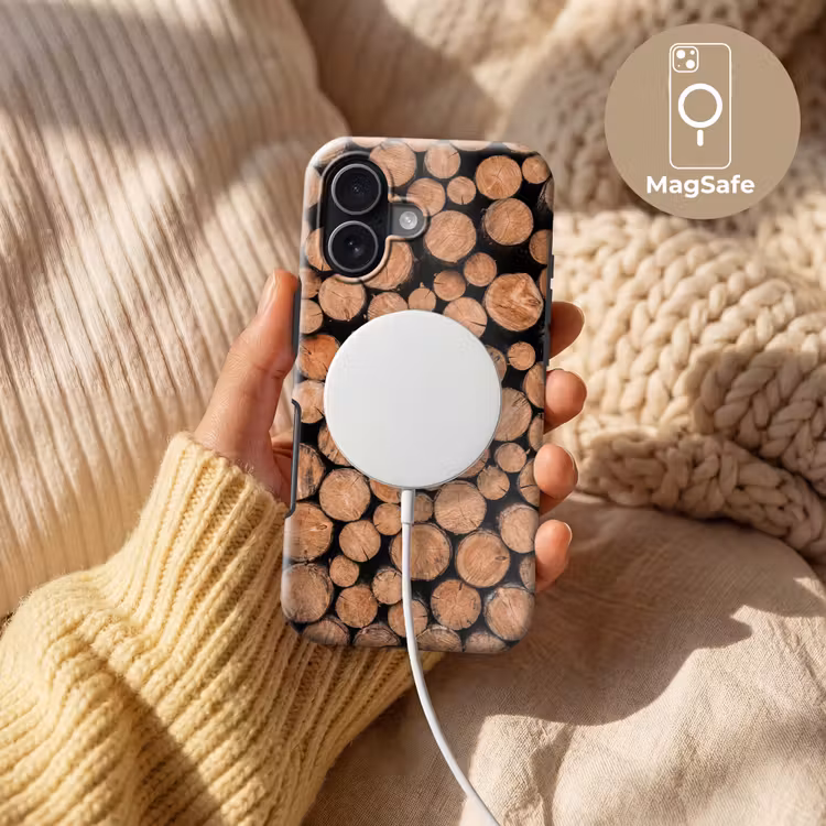 Houtblokken - Textuur - Patroon - Bruin - Rustiek Toughcase MagSafe Apple iPhone 17 klein -USP_MagsafeV