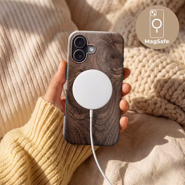 Houtnerf - Textuur - Patroon - Bruin - Rustiek Toughcase MagSafe Apple iPhone 17 klein -USP_MagsafeV