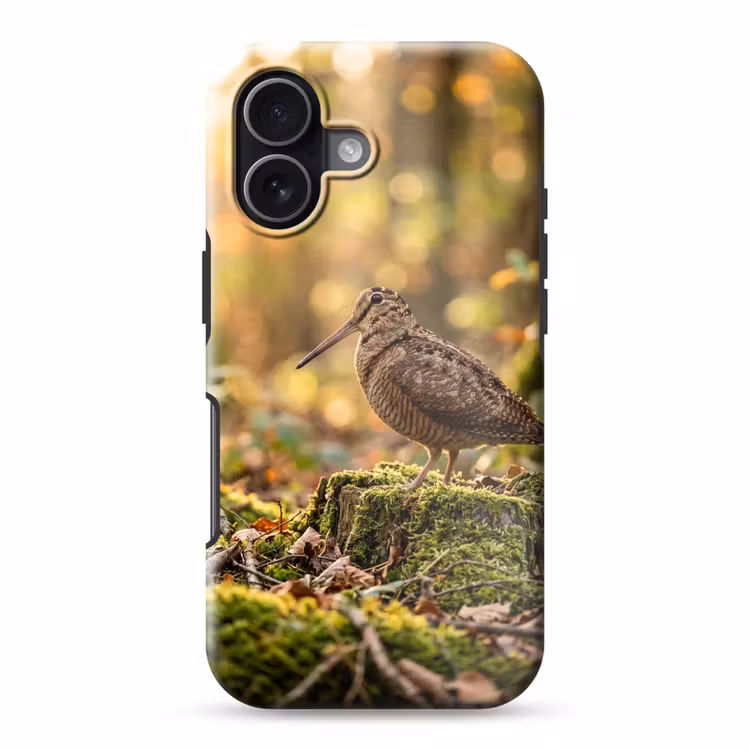 Houtsnip - Bos - Bladeren - Herfst - Gecamoufleerd Toughcase MagSafe Apple iPhone 17 klein -3d