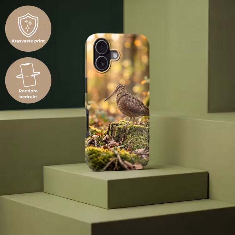 Houtsnip - Bos - Bladeren - Herfst - Gecamoufleerd Toughcase MagSafe Apple iPhone 17 klein -USP_PrintM_NL
