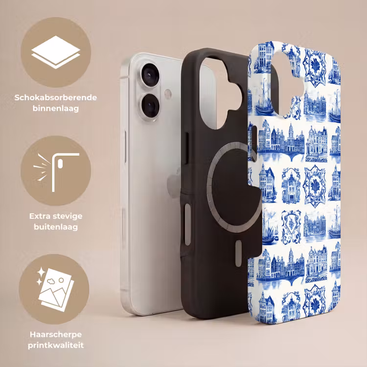 Huizen - Schepen - Blauw Toughcase MagSafe Apple iPhone 17 klein 1017 -USP_Lagen_NL