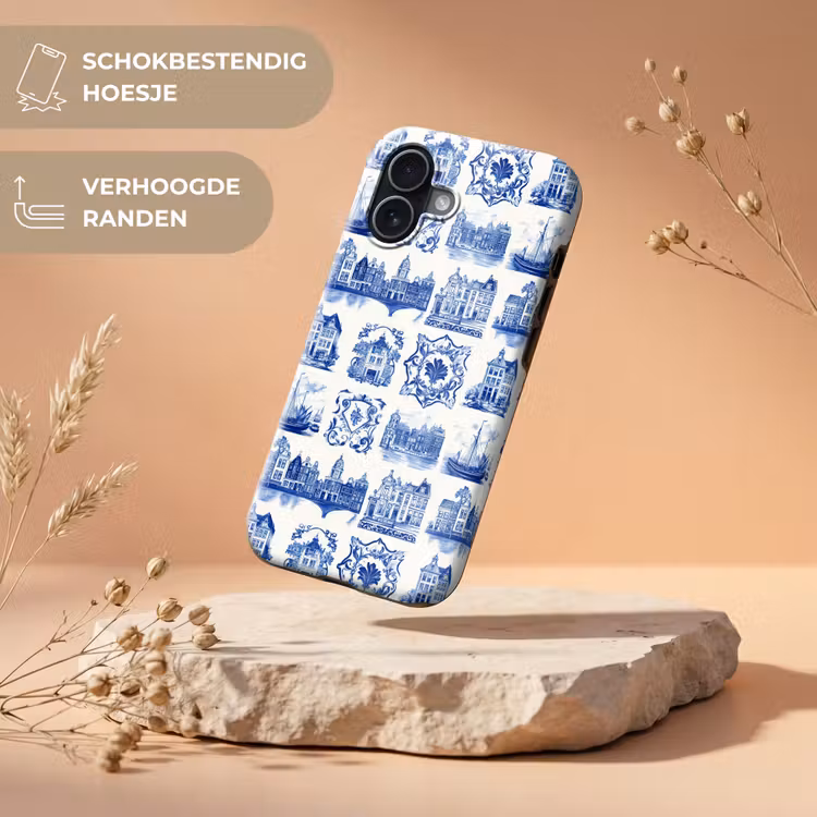 Huizen - Schepen - Blauw Toughcase MagSafe Apple iPhone 17 klein 1017 -USP_RandenV_NL