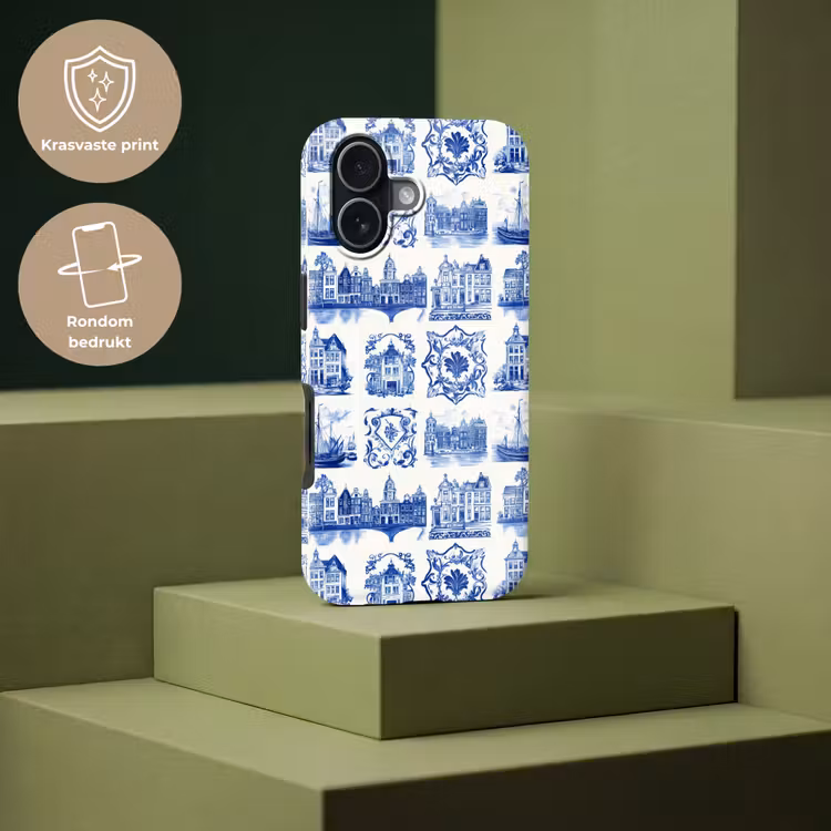 Huizen - Schepen - Blauw Toughcase MagSafe Apple iPhone 17 klein 1017 -USP_PrintM_NL