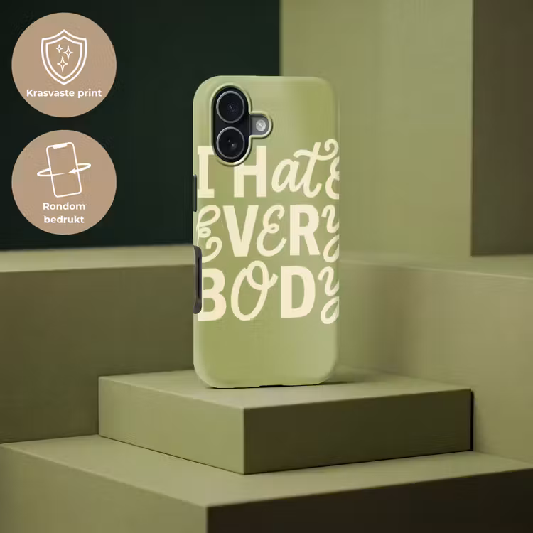 I hate everybody - Groen - Retro Toughcase MagSafe Apple iPhone 17 klein -USP_PrintM_NL