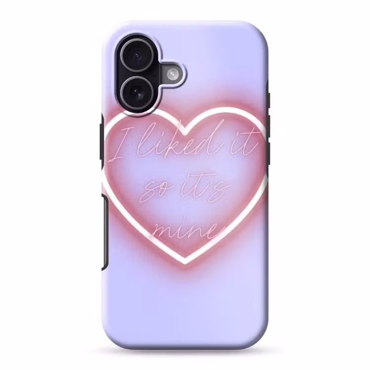 I liked it so it's mine - Neon hart - Paars Toughcase MagSafe Apple iPhone 17 klein -3d