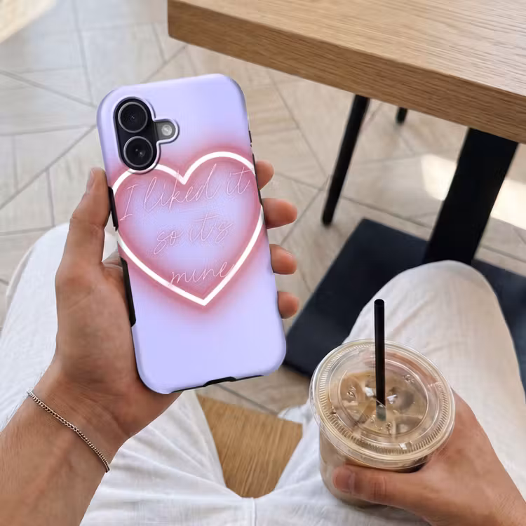 I liked it so it's mine - Neon hart - Paars Toughcase MagSafe Apple iPhone 17 klein -Sfeer1M