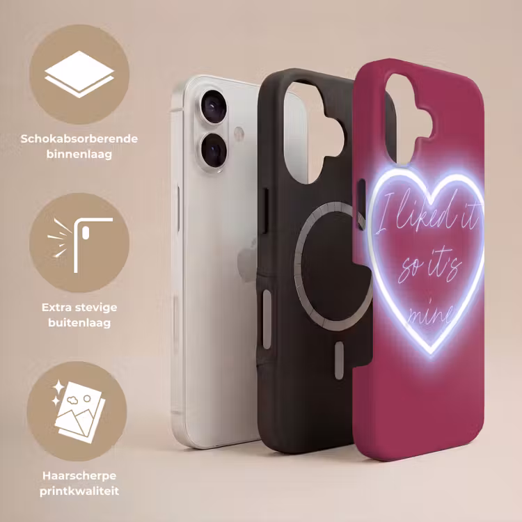 I liked it so it's mine - Neon hart - Roze Toughcase MagSafe Apple iPhone 17 klein -USP_Lagen_NL