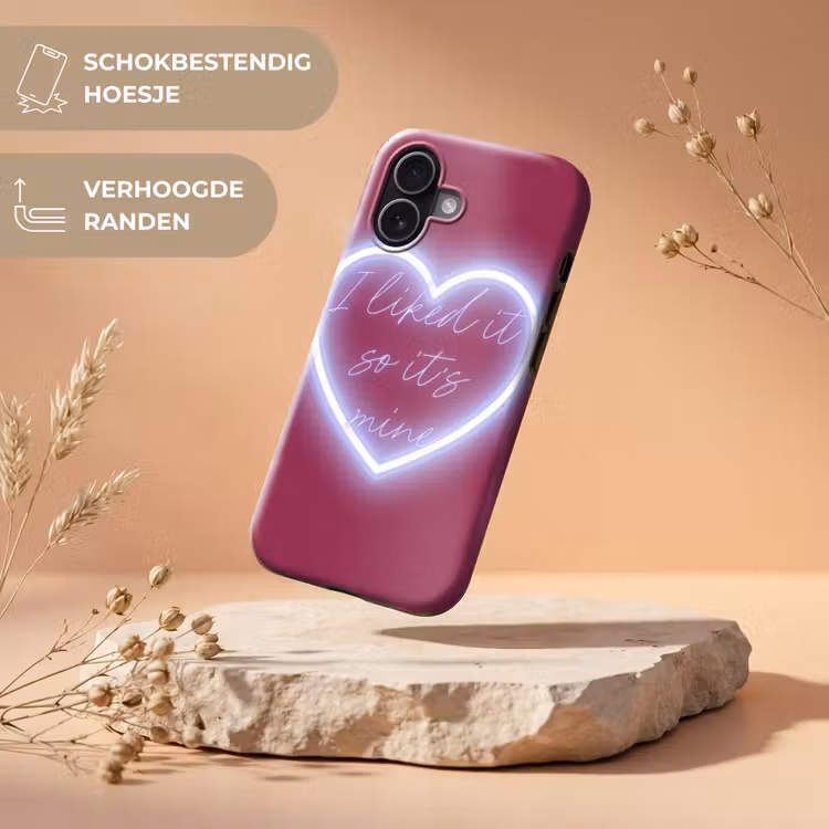 I liked it so it's mine - Neon hart - Roze Toughcase MagSafe Apple iPhone 17 klein -USP_RandenV_NL