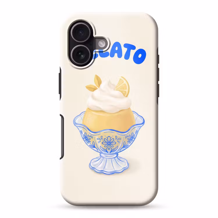 IJs - Citroen - Illustratie - Geel - Dessert Toughcase MagSafe Apple iPhone 17 klein -3d