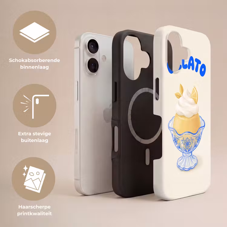 IJs - Citroen - Illustratie - Geel - Dessert Toughcase MagSafe Apple iPhone 17 klein -USP_Lagen_NL