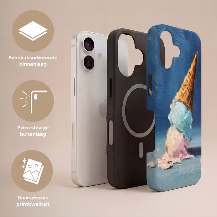 Ijshoorn - Bolletjes - Smelt - Roze Toughcase MagSafe Apple iPhone 17 klein -USP_Lagen_NL
