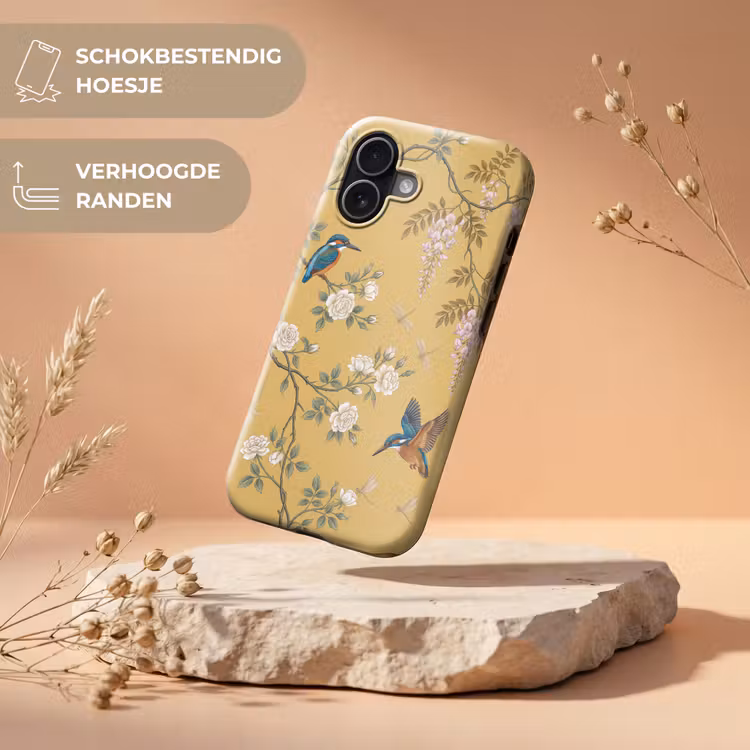 IJsvogels - Bloesem - Geel Toughcase MagSafe Apple iPhone 17 klein -USP_RandenV_NL