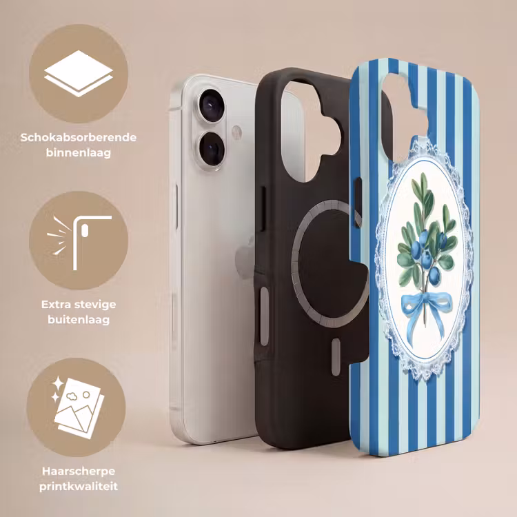 Illustratie - Bessen - Blauw - Strepen Toughcase MagSafe Apple iPhone 17 klein -USP_Lagen_NL