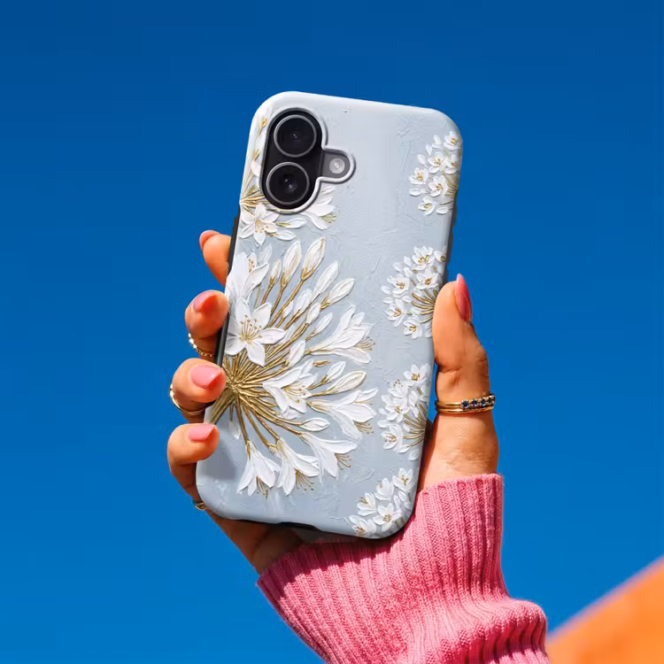 Illustratie - Bloemen - Blauw Toughcase MagSafe Apple iPhone 17 klein -Sfeer1V