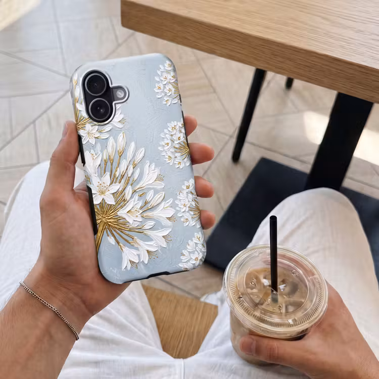 Illustratie - Bloemen - Blauw Toughcase MagSafe Apple iPhone 17 klein -Sfeer1M