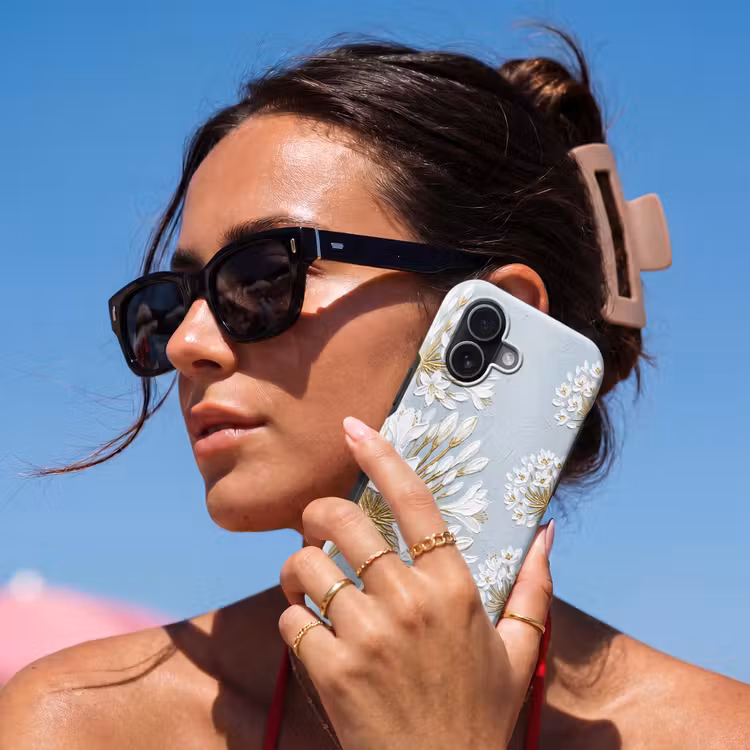 Illustratie - Bloemen - Blauw Toughcase MagSafe Apple iPhone 17 klein -Sfeer2V